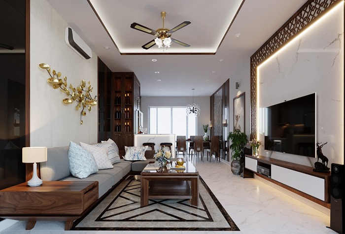 Mẹo thiết kế nhà bếp thông với phòng khách với ý tưởng độc đáo